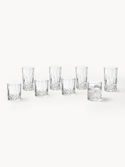 Set di 8 bicchieri in cristallo con rilievo George