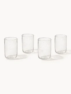 Set di 4 bicchieri in vetro soffiato con bolle d'aria Hippolyte