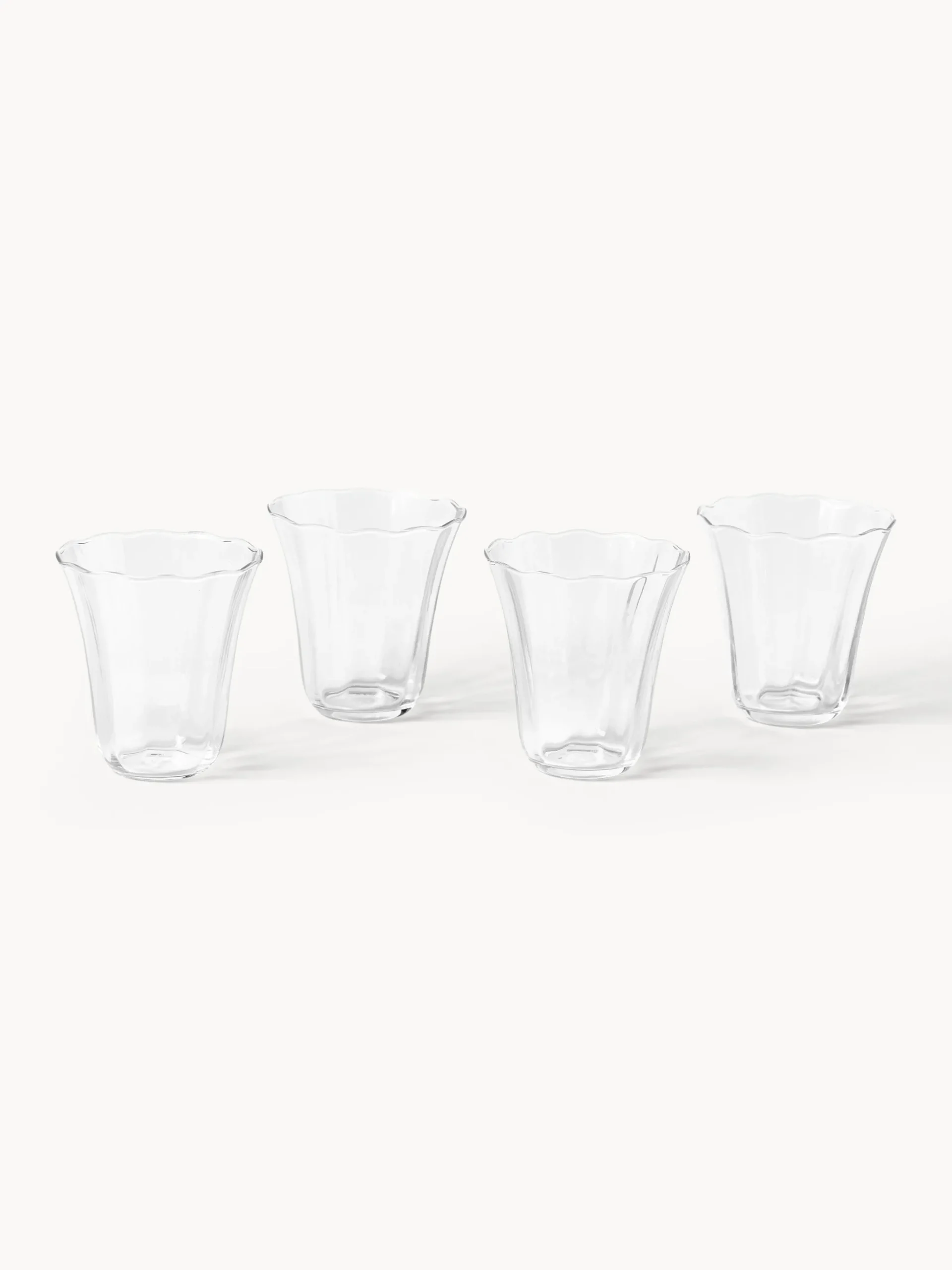 Set di 4 bicchieri in vetro soffiato Tulya