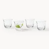Set di 4 bicchieri in vetro soffiato Swirl
