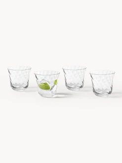 Set di 4 bicchieri in vetro soffiato Swirl