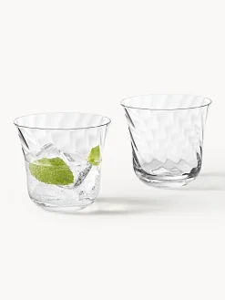 Set di 4 bicchieri in vetro soffiato Swirl
