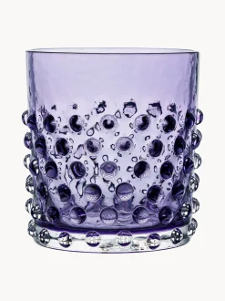 Set di 2 bicchieri in vetro soffiato Hobnail