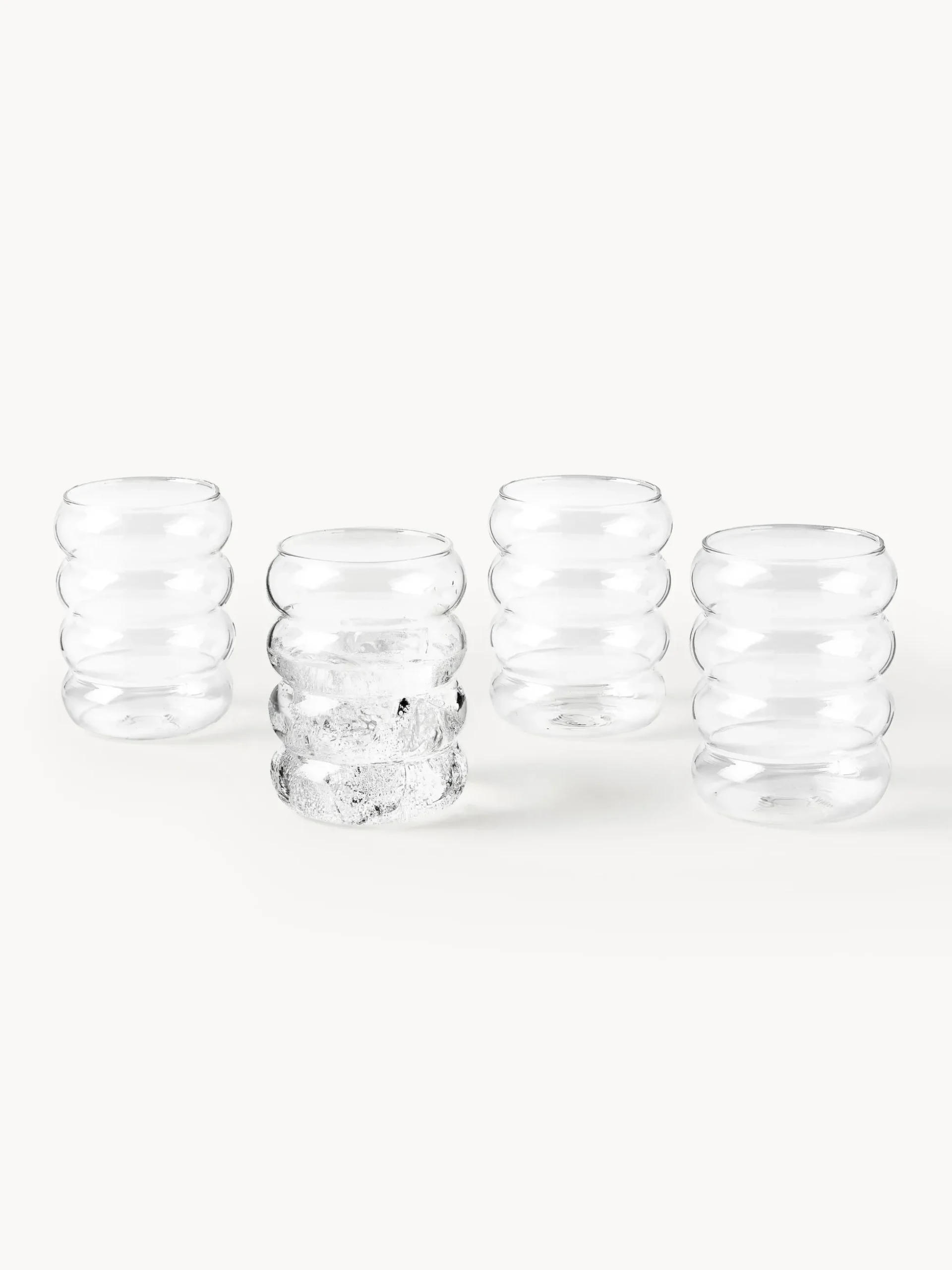 Set di 4 bicchieri in vetro soffiato borosilicato Bubbly