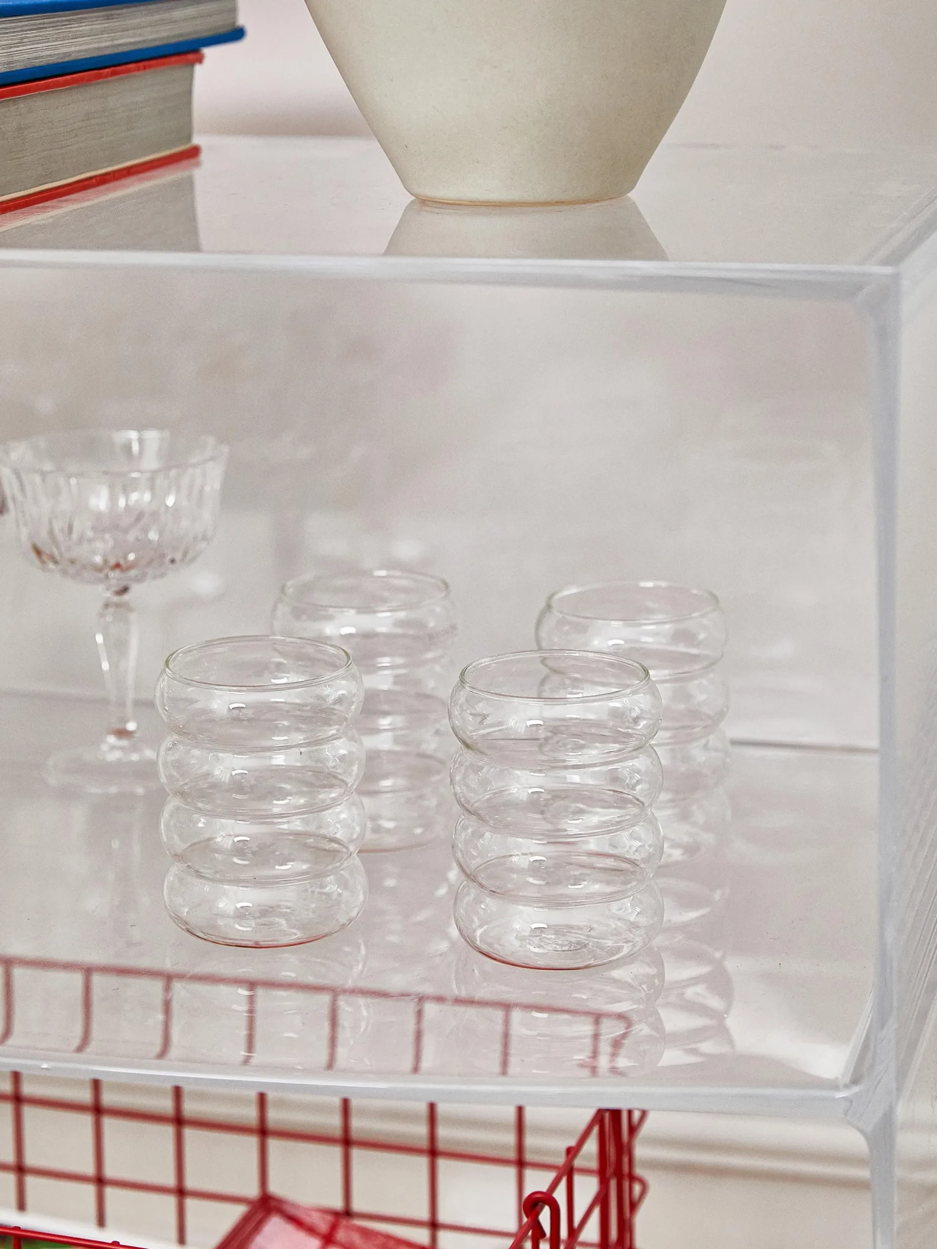 Set di 4 bicchieri in vetro soffiato borosilicato Bubbly