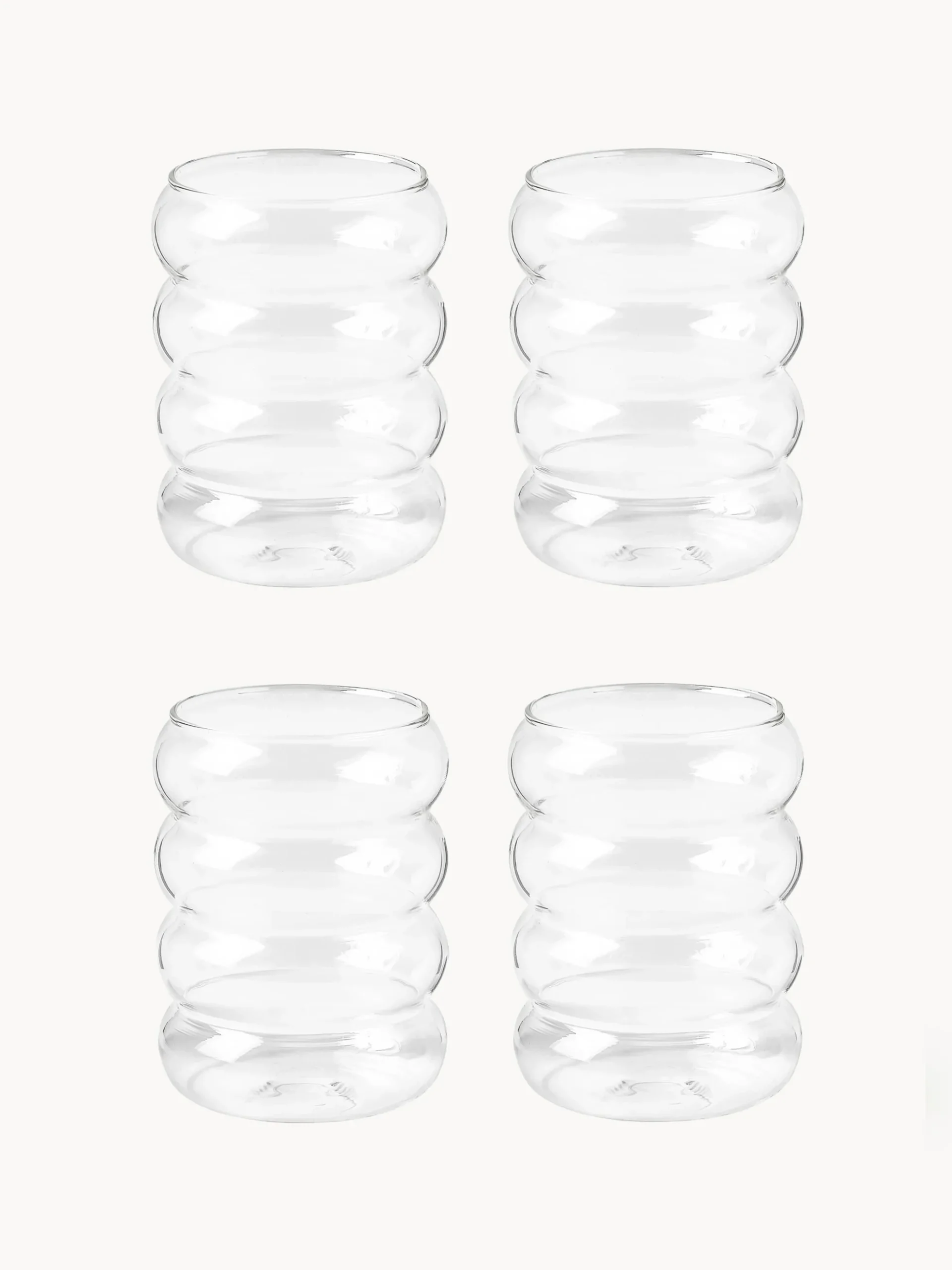 Set di 4 bicchieri in vetro soffiato borosilicato Bubbly