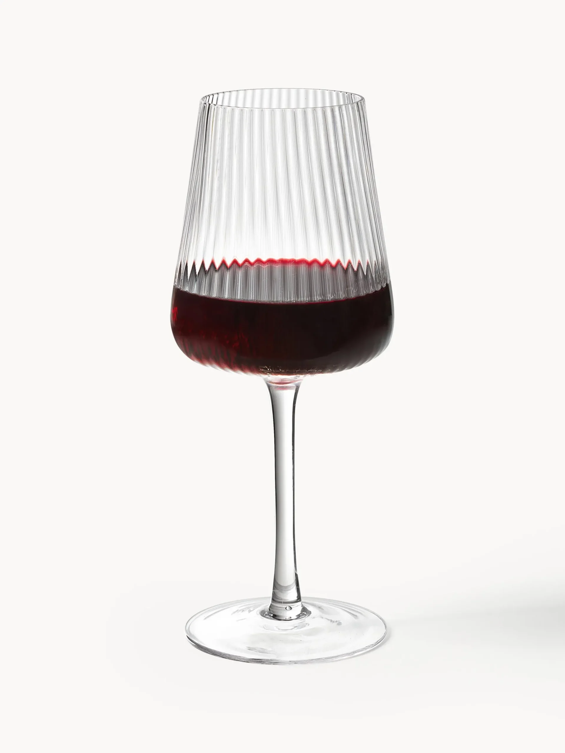 Set di 4 bicchieri vino rosso fatto a mano con struttura millerighe Cami