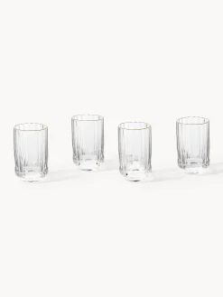 Set di 4 bicchierini da shot in vetro soffiato con bordo dorato Aleo