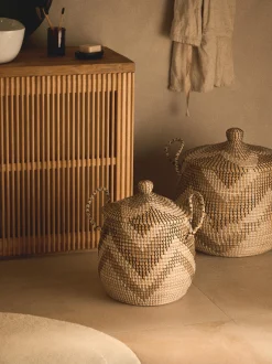 Set di 2 cesti con coperchio Mija