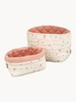 Set di 2 cestini in cotone organico Bows