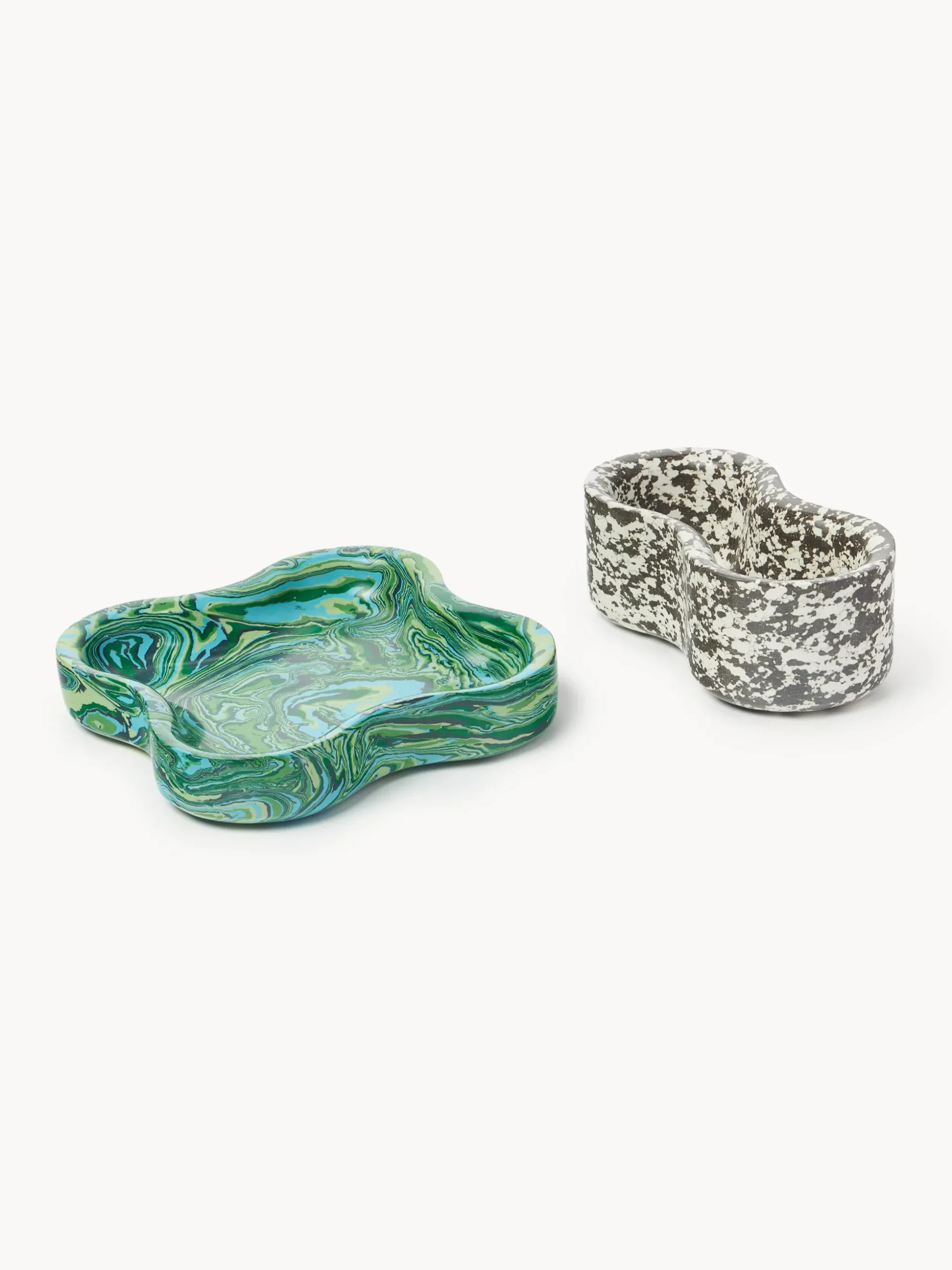 Set di 2 ciotole decorative in marmo tecnico Elara