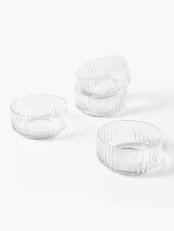 Set di 4 ciotole in vetro soffiato Aleo