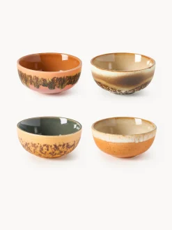 Set di 4 ciotole per salse fatte a mano con smalto reattivo 70's