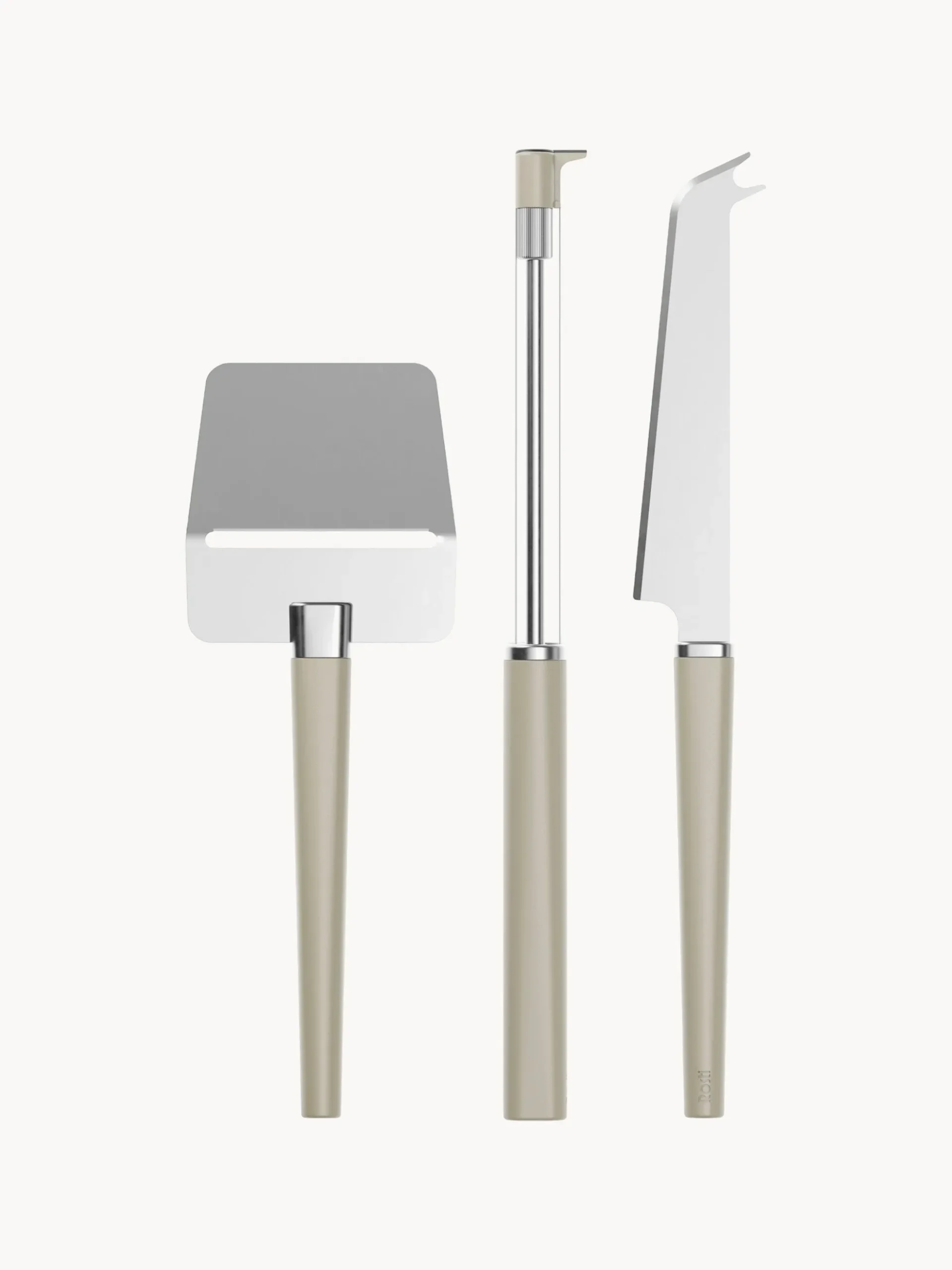 Set di 3 coltelli e affettatrice per formaggio Emma