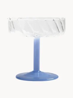 Set di 2 coppe da champagne in vetro borosilicato fatte a mano Twirl