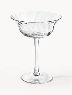 Set di 4 coppe da champagne in vetro soffiato Swirl