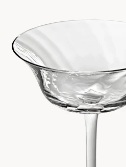 Set di 4 coppe da champagne in vetro soffiato Swirl