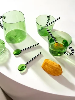 Set di 4 cucchiai in vetro borosilicato fatti a mano Duet