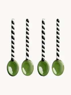 Set di 4 cucchiai in vetro borosilicato fatti a mano Duet