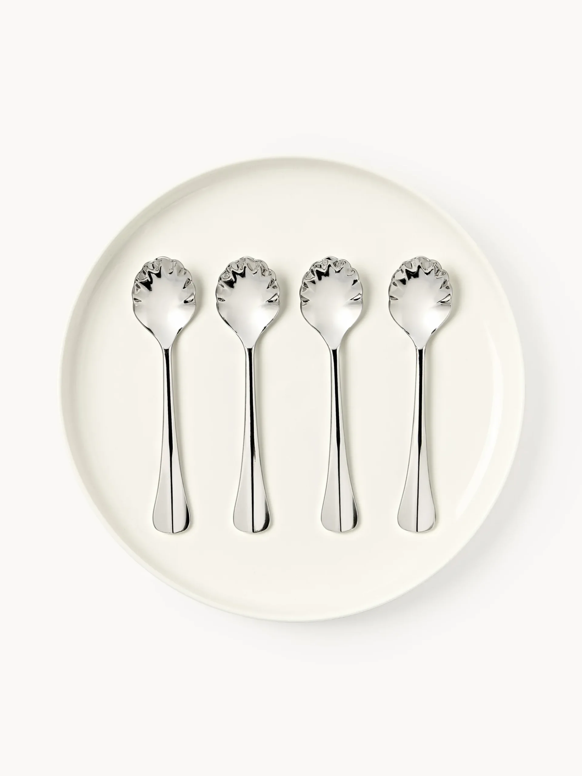 Set di 4 cucchiaini in acciaio inox lucido Ondine
