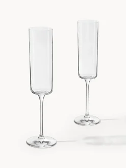 Set di 4 flute da champagne in cristallo Xavia