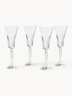 Set di 4 flute da champagne in cristallo Alessio