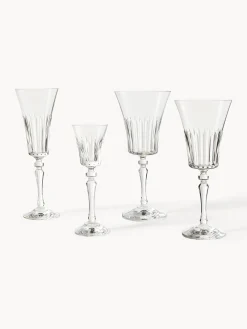 Set di 4 flute da champagne in cristallo Alessio