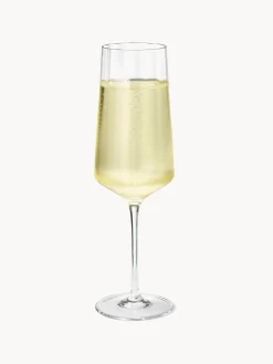 Set di 6 flute da champagne plisettati in cristallo Bernadotte