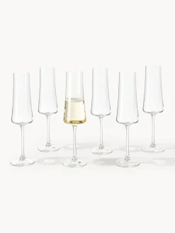 Set di 6 flute da champagne in cristallo Gwenda