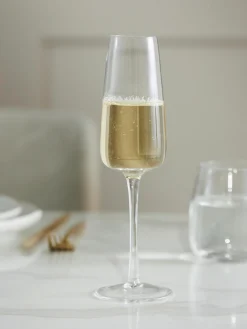 Set di 4 flute da champagne in vetro soffiato Ellery