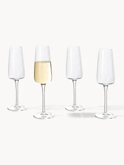 Set di 4 flute da champagne in vetro soffiato Ellery
