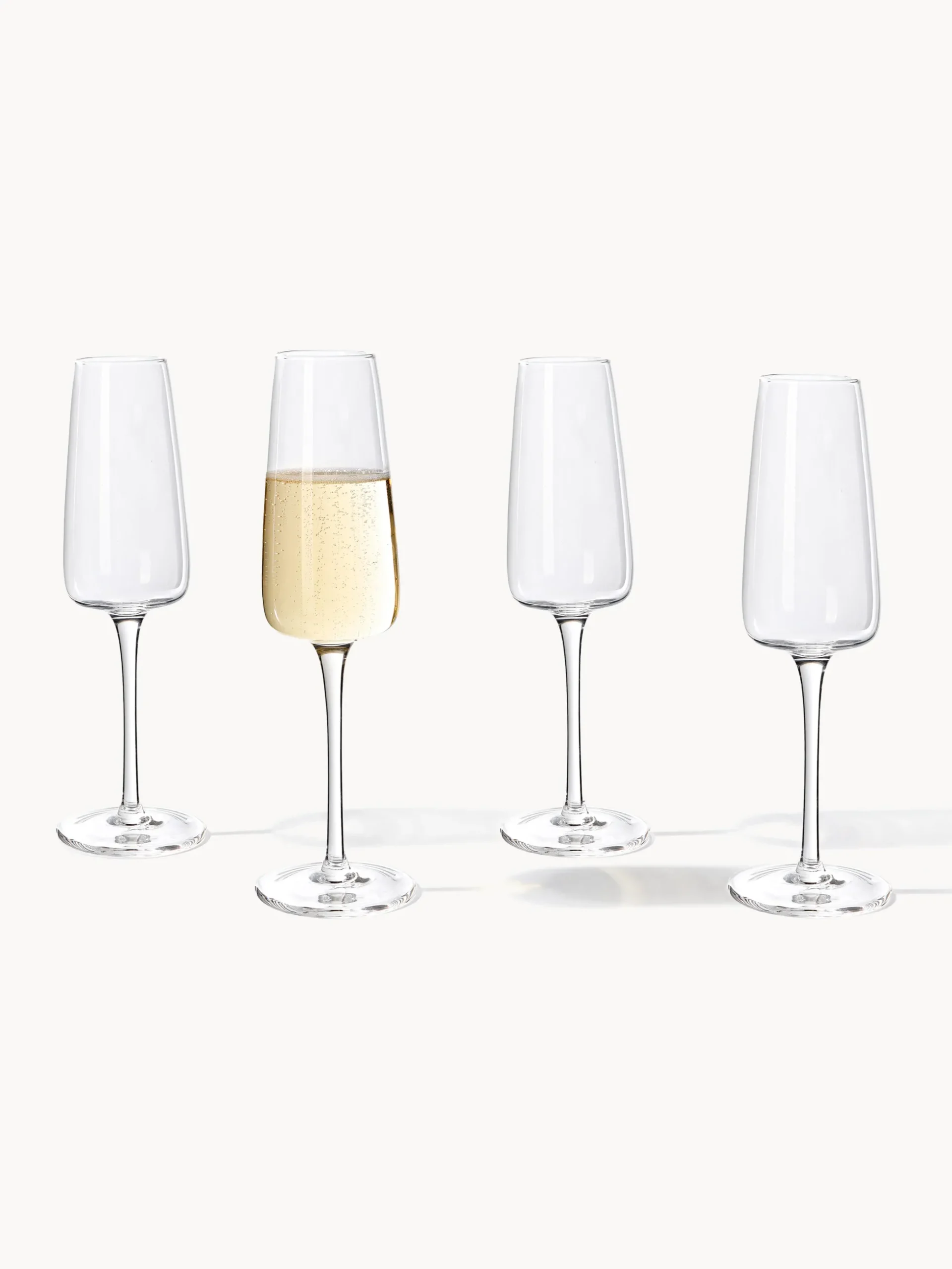 Set di 4 flute da champagne in vetro soffiato Ellery