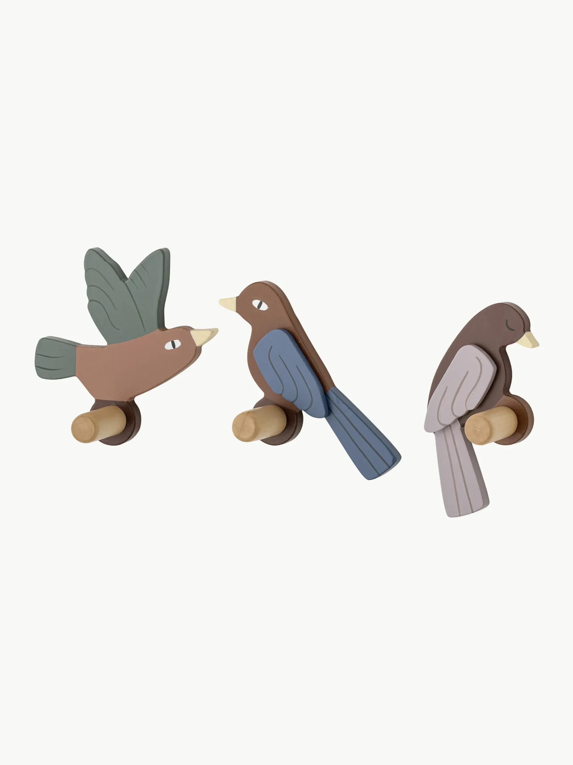 Set di 3 ganci da parete in legno Lewi