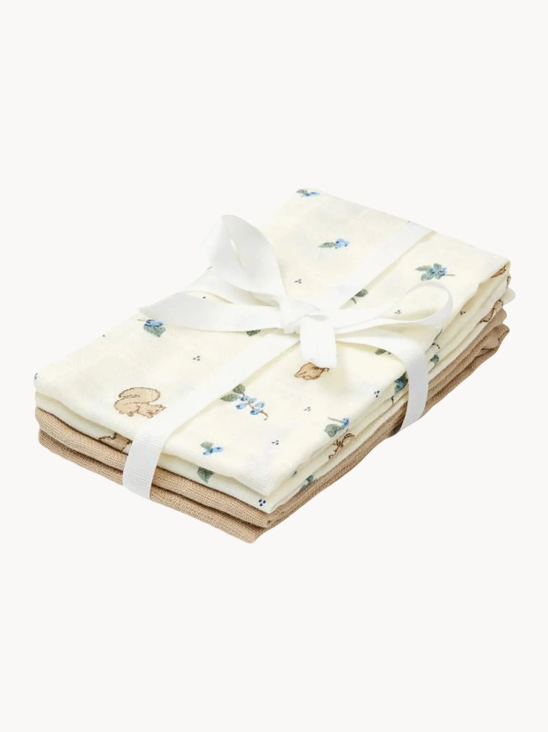 Set di 4 panni in mussola di cotone organico Blueberries