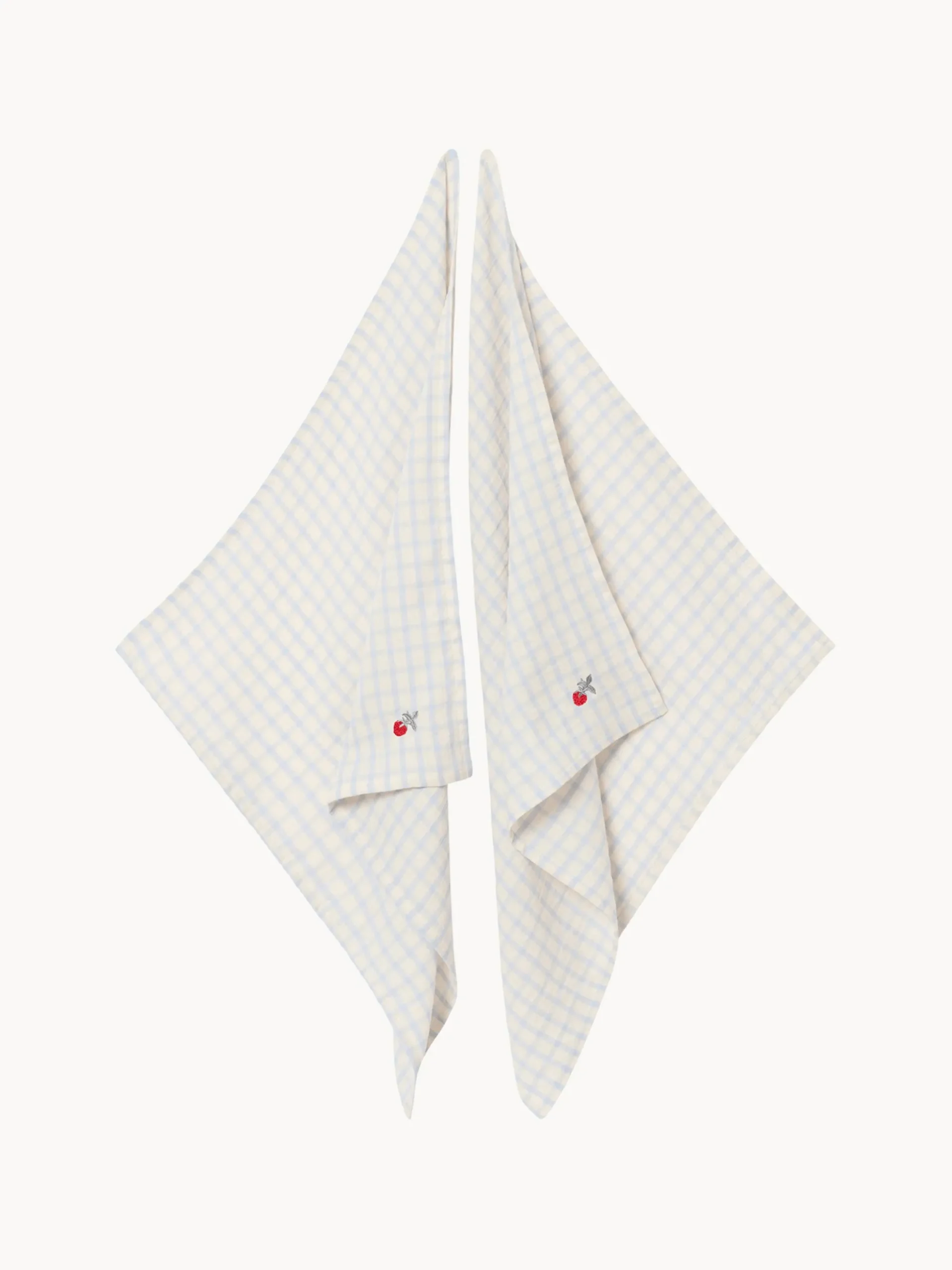 Set di 2 panni in mussola di cotone Sky Blue