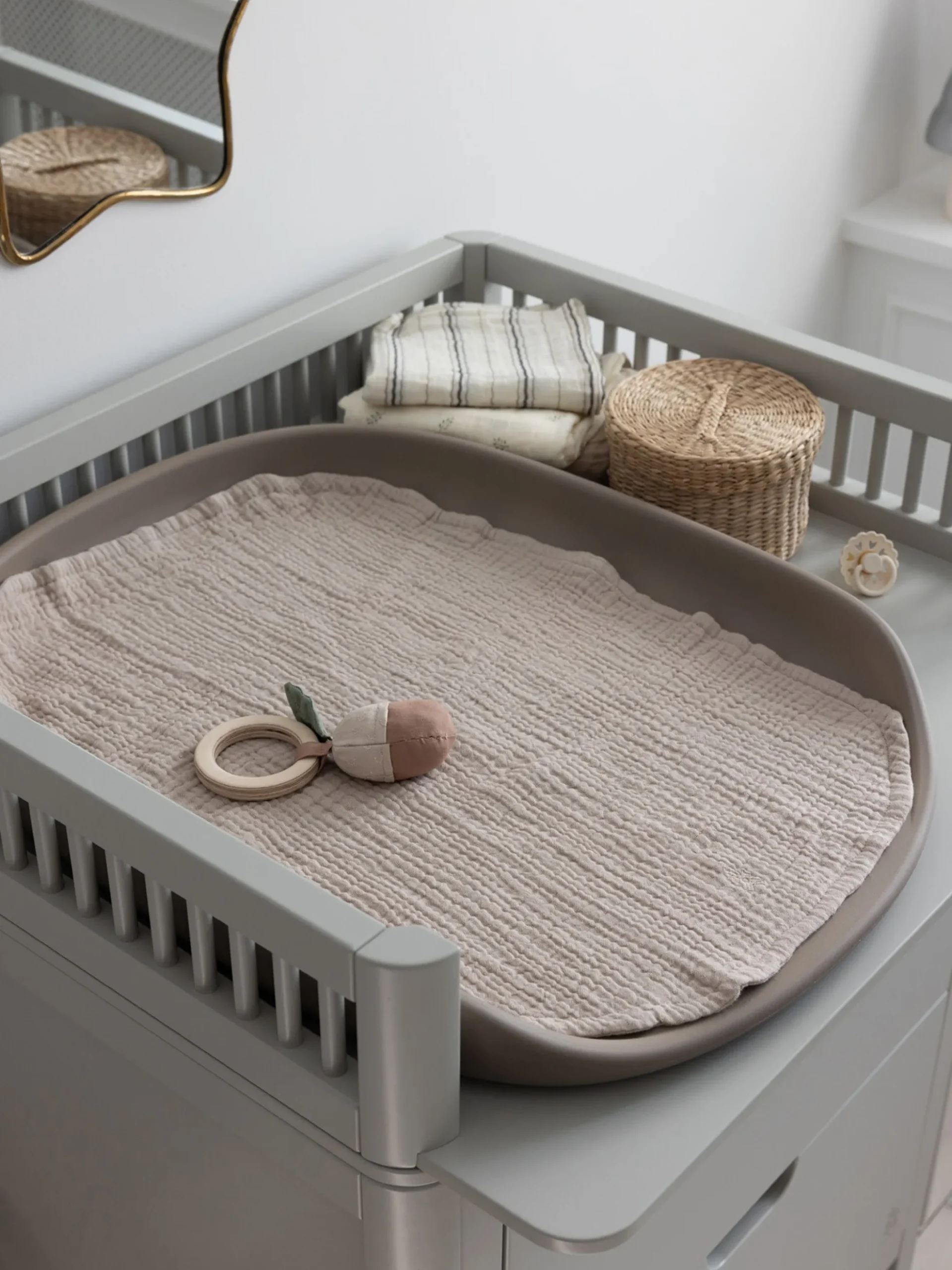 Set di 2 panni in mussola di cotone organico Rose