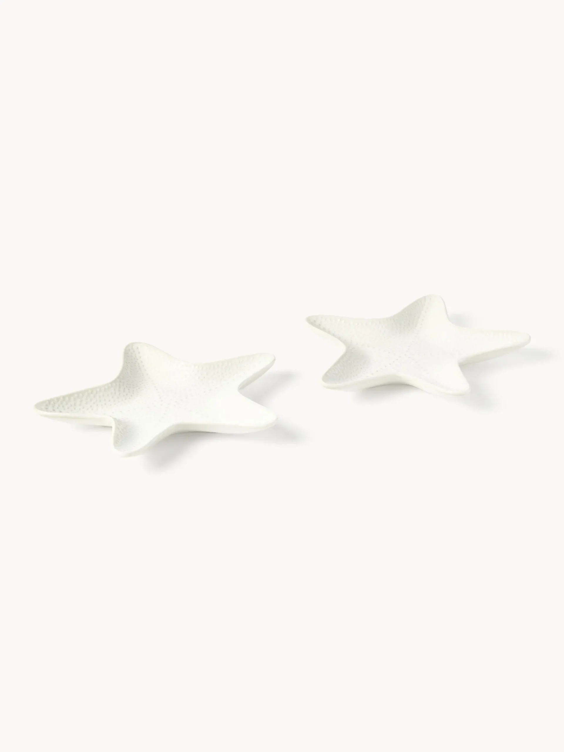 Set di 2 piatti a forma di stella marina in porcellana Andrina