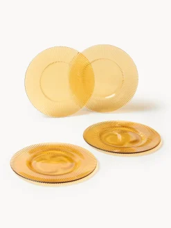 Set di 4 piatti da colazione con motivo in rilievo Effie