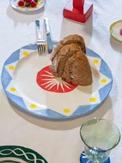 Set di 4 piatti da dessert dipinti a mano Festivo