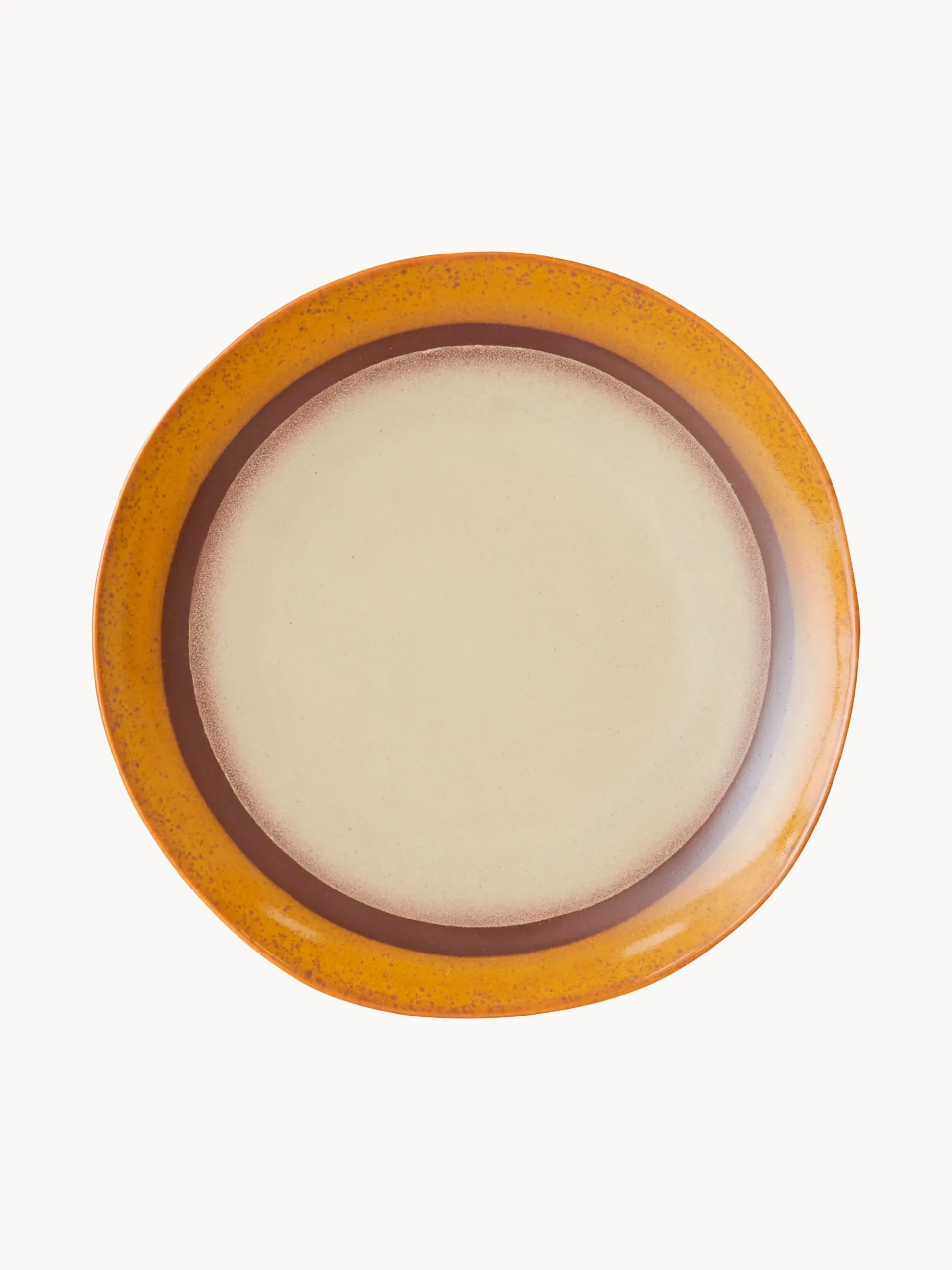 Set di 2 piatti piani fatti a mano con smalto reattivo 70's