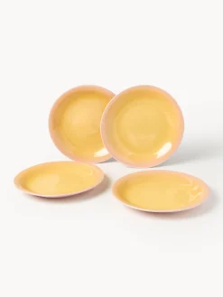 Set di 4 piatti piani fatti a mano Marguerite