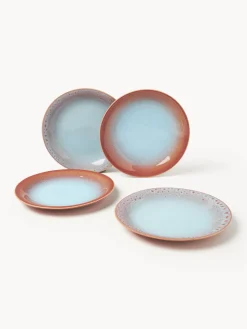Set di 4 piatti piani fatti a mano Marguerite