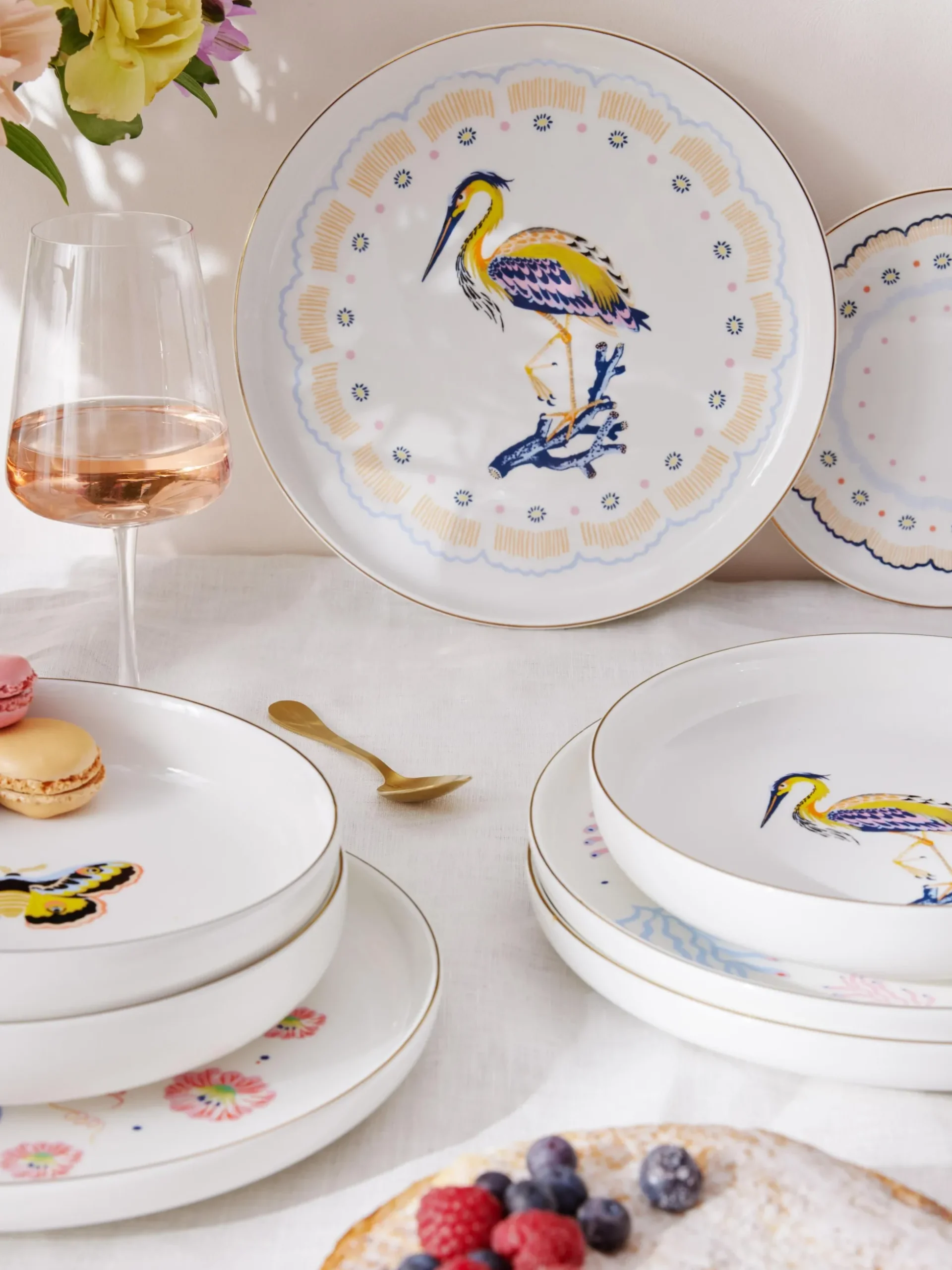 Set di 4 piatti piani Flamboyant