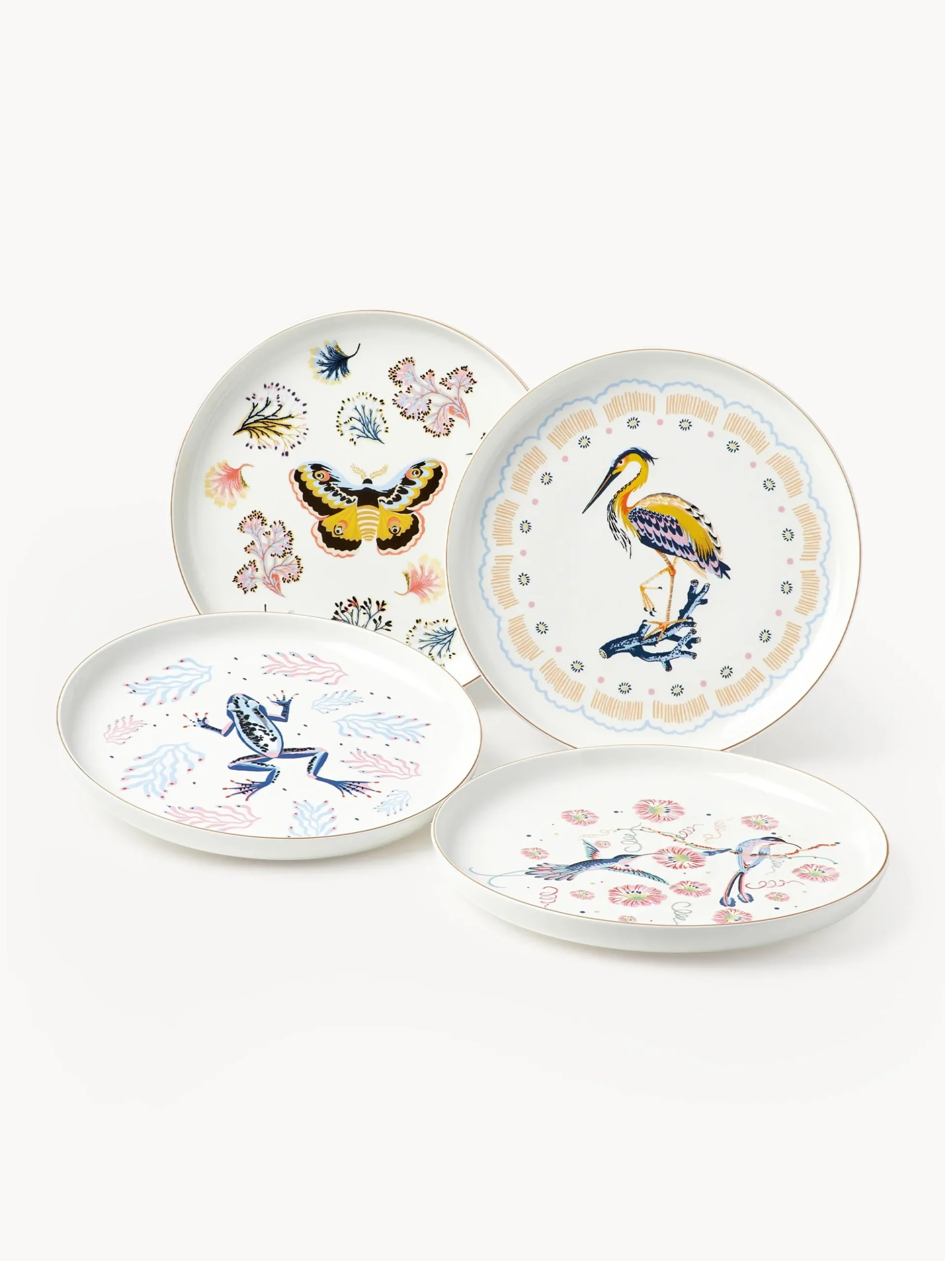 Set di 4 piatti piani Flamboyant