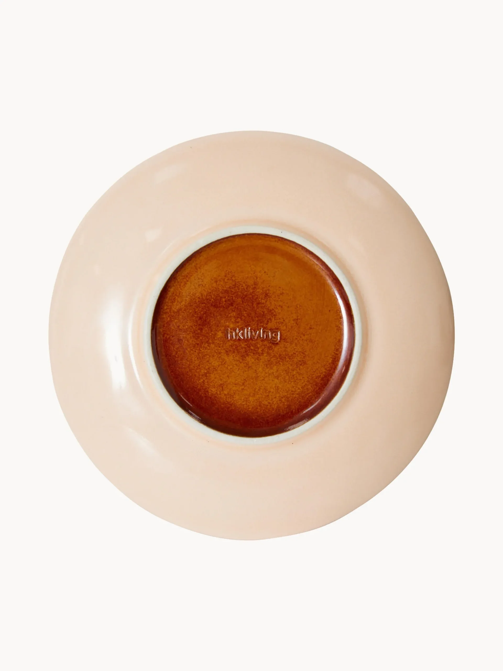 Set di 2 piatti torta fatti a mano con smalto reattivo 70's