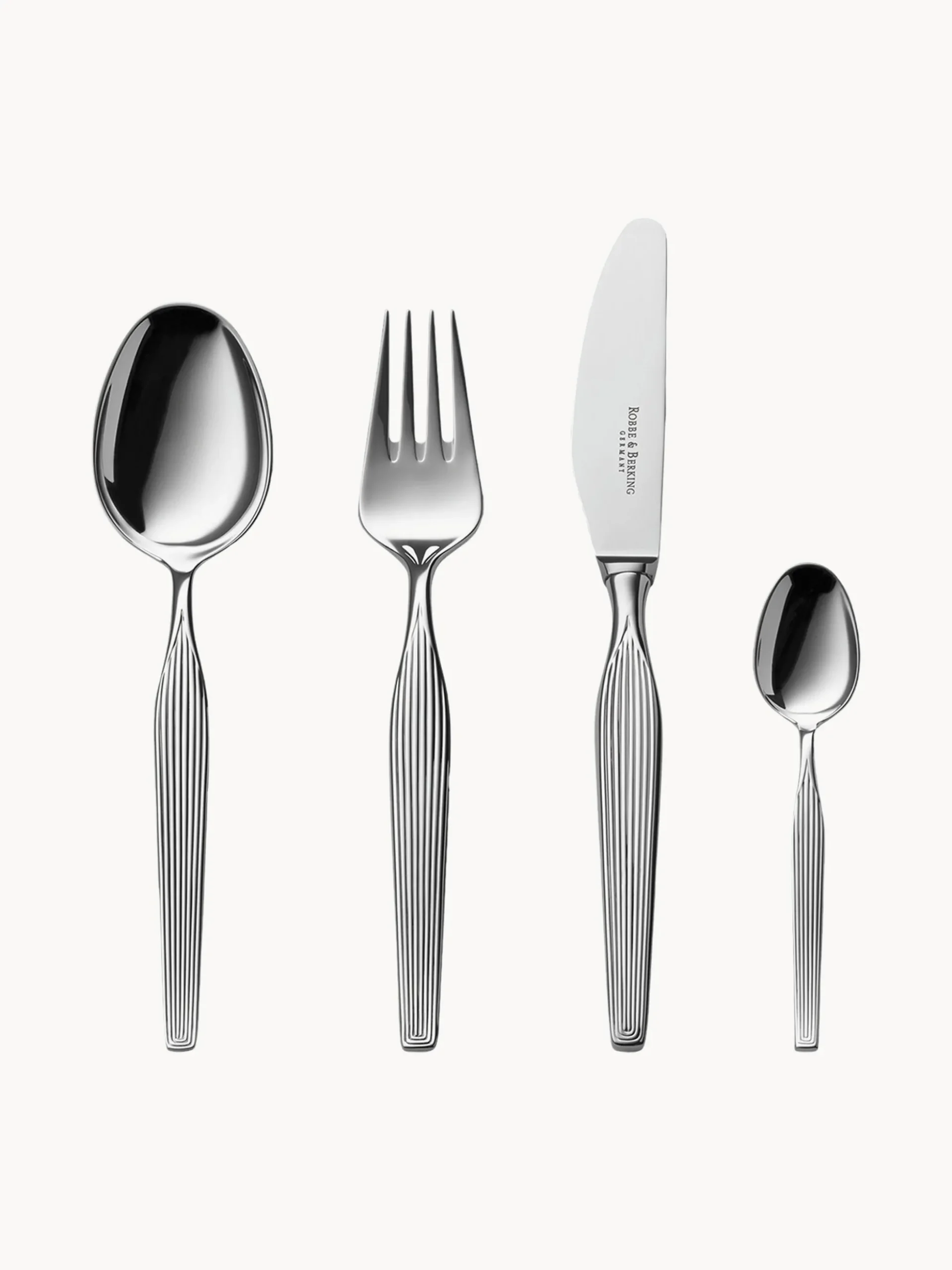 Set di 24 posate fatte a mano lucidate a specchio Metropolitan in scatola, 6 persone