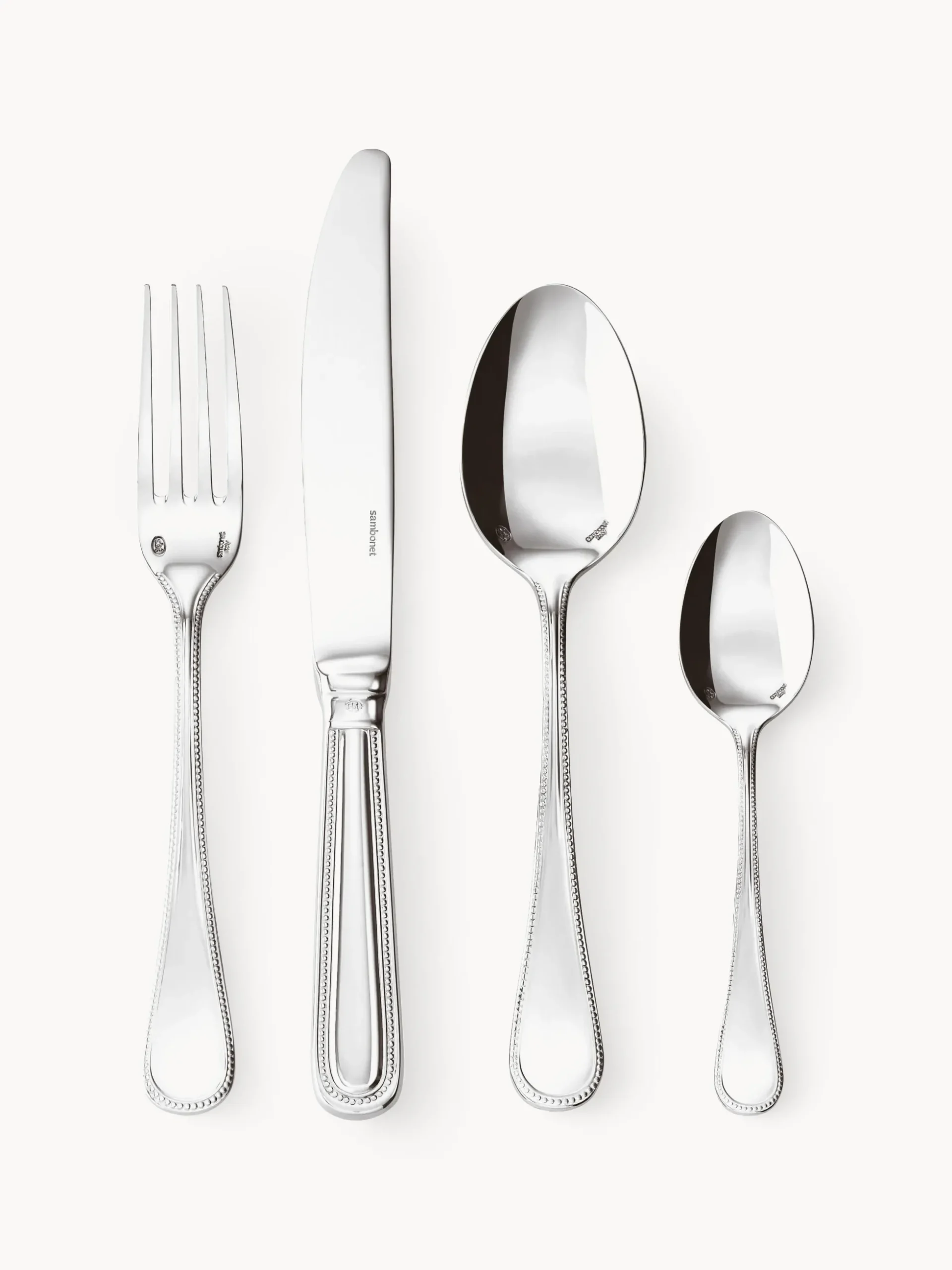 Set di 24 posate lucide Perles, 6 persone
