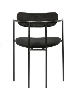 Set di 2 sedie con braccioli impilabili in velluto Elvy