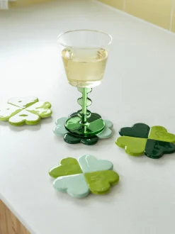 Set di 4 sottobicchieri fatti a mano Lucky