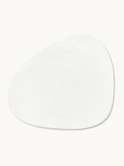 Set di 4 sottobicchieri in pelle fatti a mano dalla forma asimmetrica Curve